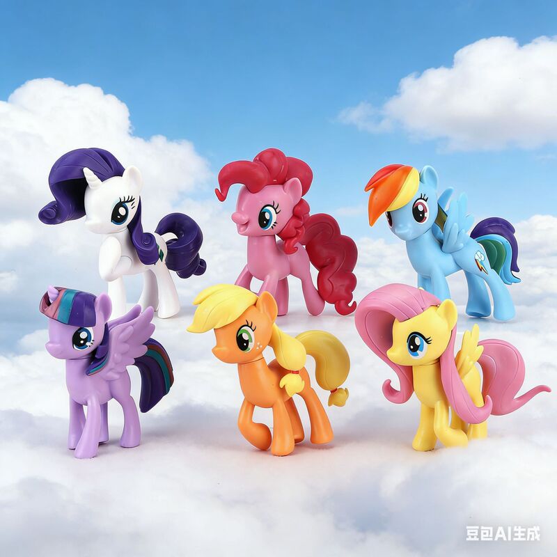 Cross-Border Hot-Selling Children's Cake Decorations Wholesale Baoli Series My Little Pony Twilight Sparkle Princess Figurine Decorations Pinkie Pie Party