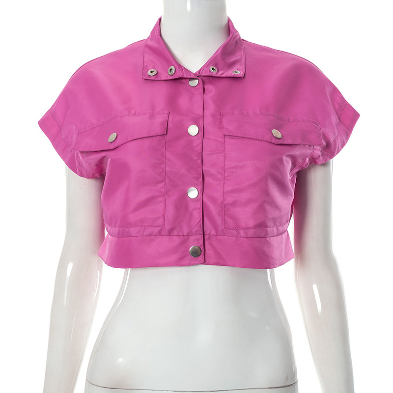 Women Clothing Summer Pocket Top Shorts Set for Women