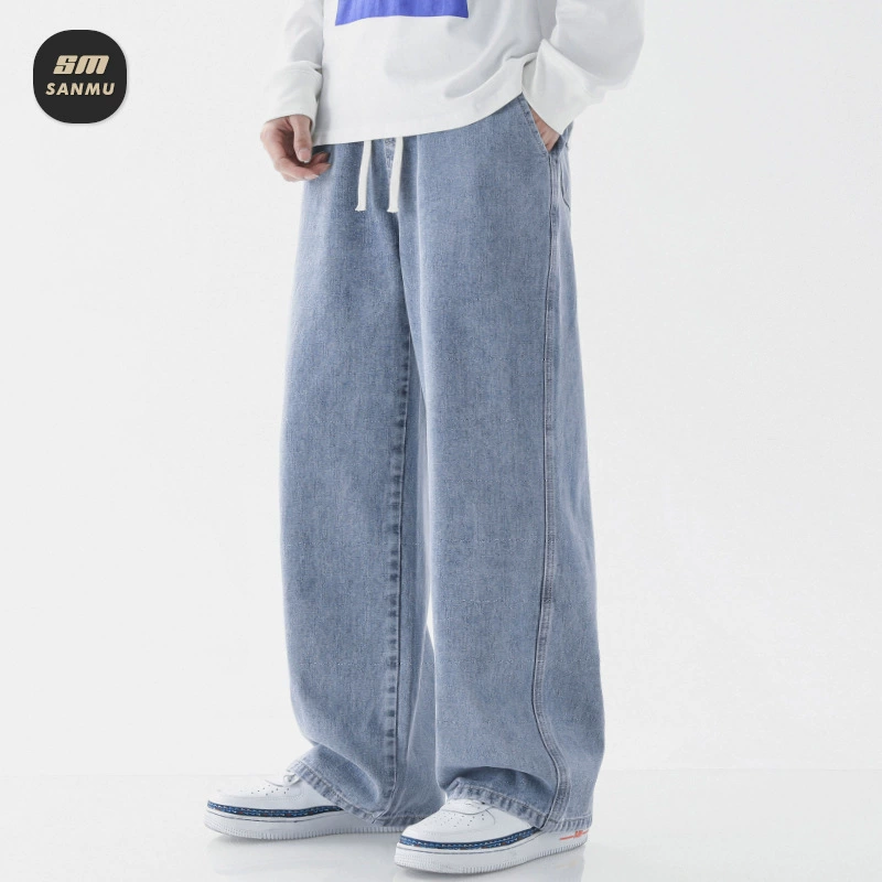 Sangmu мужская одежда Xintang джинсы мужская весна новая модная американская свободная вертикальная прямая брюки с широкими ногами