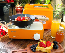 新款脉鲜LATTE户外迷你煮茶烧烤肉ins风瓦斯气炉卡式炉露营装备