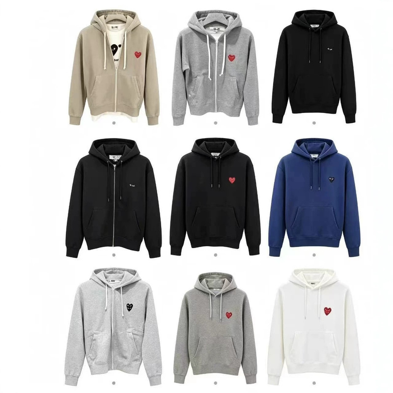 Autumn and Winter Heart-Embroidered Zipper Hooded Sweatshirt, Couple Style Loose Casual Cardigan Hoodie for Men and Women Autumn and Winter Heart-Embroidered Zipper Hooded Sweatshirt, Couple Style Loose Casual Cardigan Hoodie for Men and Women