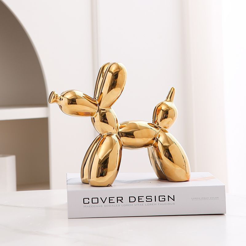Entrance Internet celebrity TV cabinet home electroplating living room balloon high-looking dog creative decorative ornaments light luxury