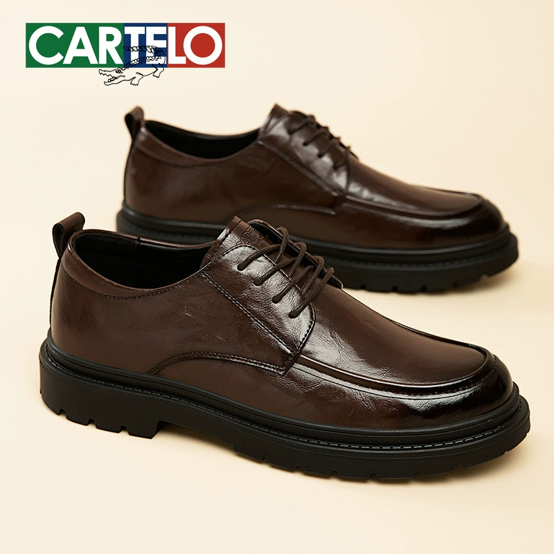 Мужская обувь Cartier из крокодиловой кожи, Повседневная Деловая кожаная обувь с низким верхом и толстой подошвой, кожаная обувь с мягкой подошвой, новая мужская осенне-зимняя обувь