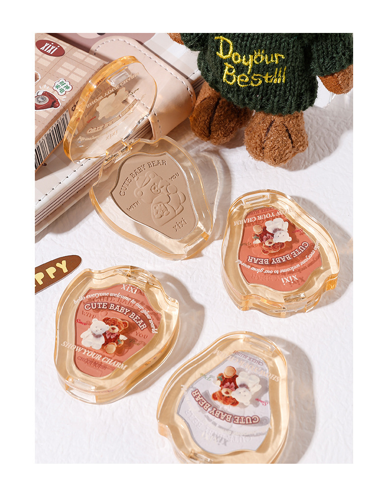Makeup: xixi, a working bear, anti-inner competition, single-color blush, natural nude makeup, brightening and contouring cheeks, matte purple peach blush undefined