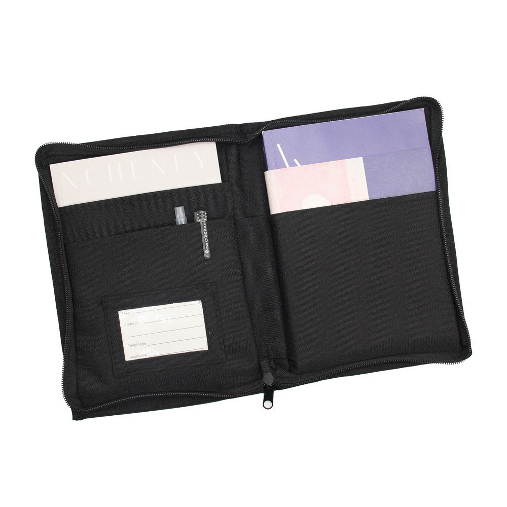 Car interior accessories: Oxford cloth multi-pocket portable document organizer, glove box storage bag, and registration card holder