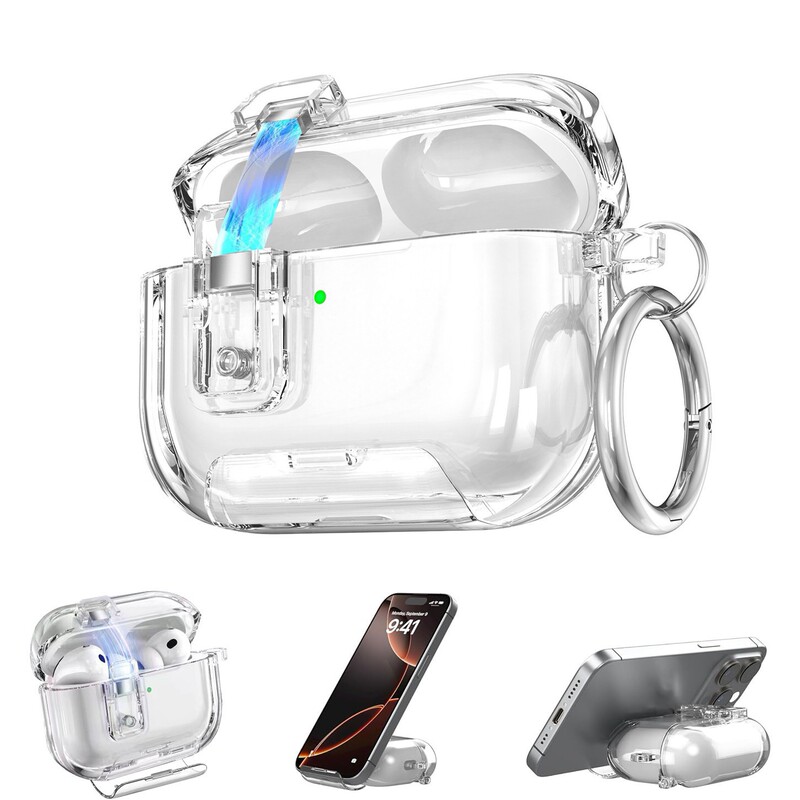 Suitable for Airpodspro3 Protective Cover Apple Earphone Case Airpods4 Transparent Pop-Up Cover Pro2 Bracket Earphones Suitable for Airpodspro3 Protective Cover Apple Earphone Case Airpods4 Transparent Pop-Up Cover Pro2 Bracket Earphones
