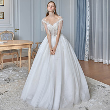 外贸婚纱2024新款新娘法式流苏包肩婚纱高端奢华气质高级感公主风