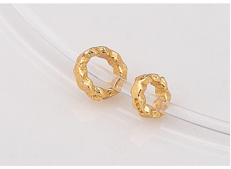 (0045) S925 Silver Gold-Plated Five-Pointed Star Triangle Flying Saucer Wheel Spacer Round Piece Square Piece Gear Spacer Bead Jewelry