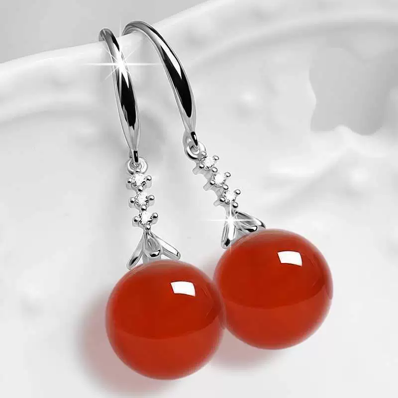 Сережки из агата изумрудного цвета, интернет-знаменитость, с камнем
