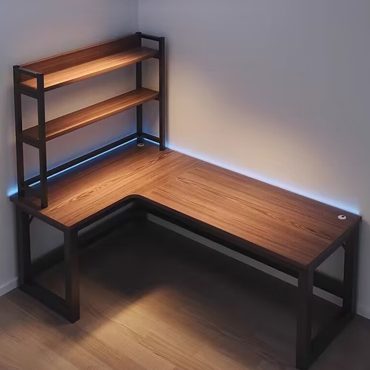 Corner Computer Desk L-Shaped Desktop Home E-Sports Table Desk Bookshelf Bedroom Study Table Office Desk Chair Game Table
