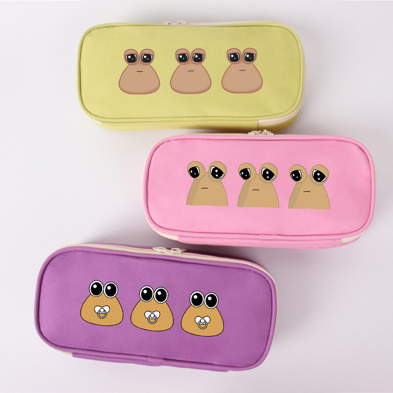 POU My Pet Five-color Pencil Bag Large Capacity High Color Value Stationery Box Simple Pencil Case Junior High School Students High School Students