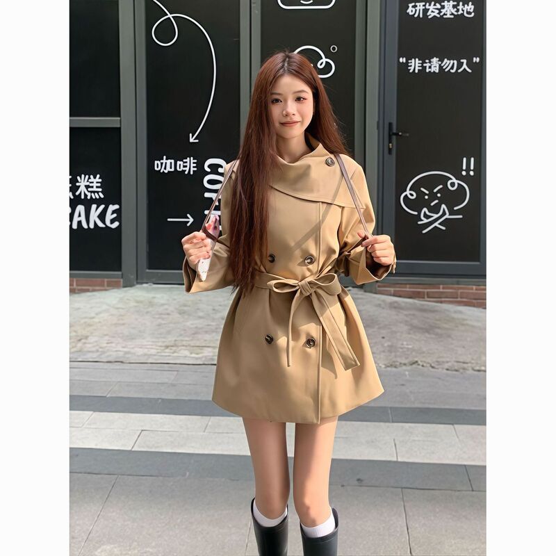 Women's Clothing Spring Large Size Women's Trench Coat Double-Breasted Trench Coat for Women 2026 Spring and Autumn New Style Women's Clothing Spring Large Size Women's Trench Coat Double-Breasted Trench Coat for Women 2026 Spring and Autumn New Style