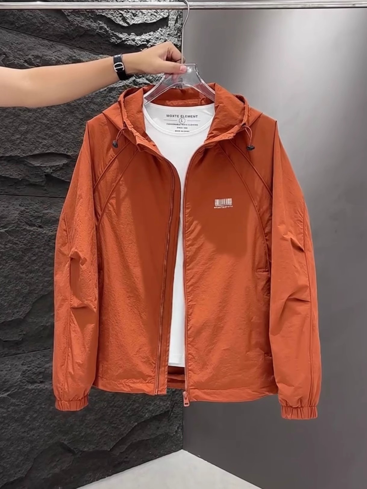 Chaqueta de hombre de todo fósforo, red de primavera y otoño, rojo, guapo, nueva chaqueta casual con cuello alto, tendencia, blusa de primavera