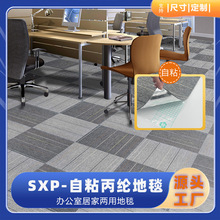 自粘丙纶地毯拼接方块卧室跨境地垫商用办公室家用加厚阻燃地毯