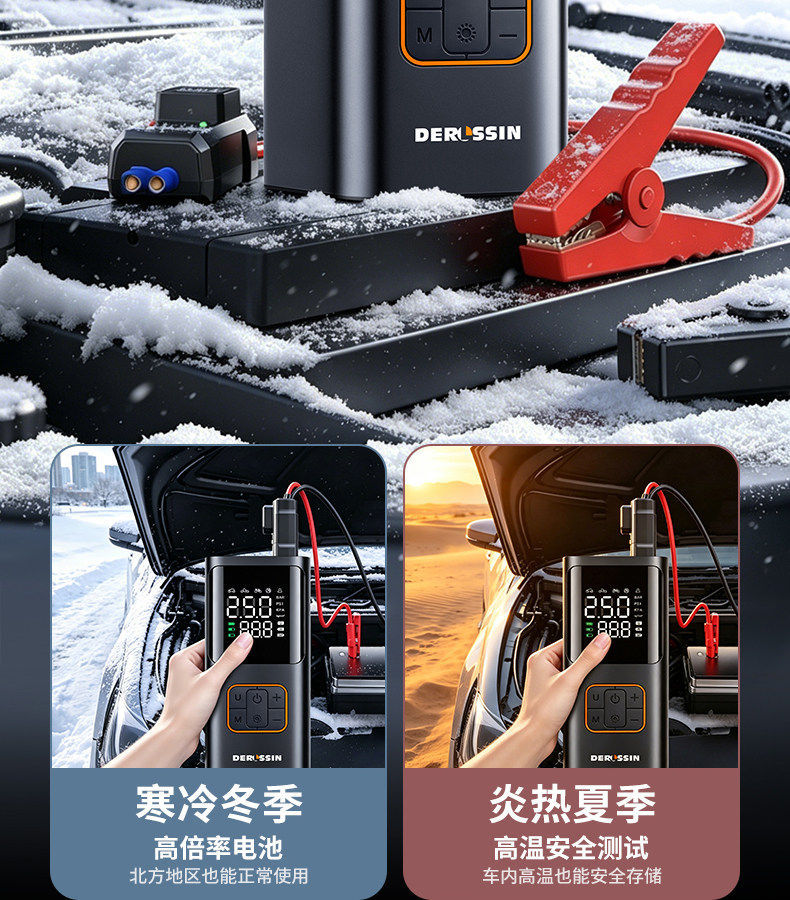 Emergency Starting Power Supply, Car-Mounted Air Pump, Smart Portable Bicycle Electric Tire Pump, Wireless Digital Display
