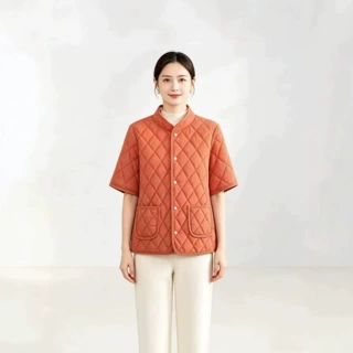 棉衣女短款轻薄小棉袄秋冬保暖棉服中袖打底羽绒棉内胆内穿小外套
