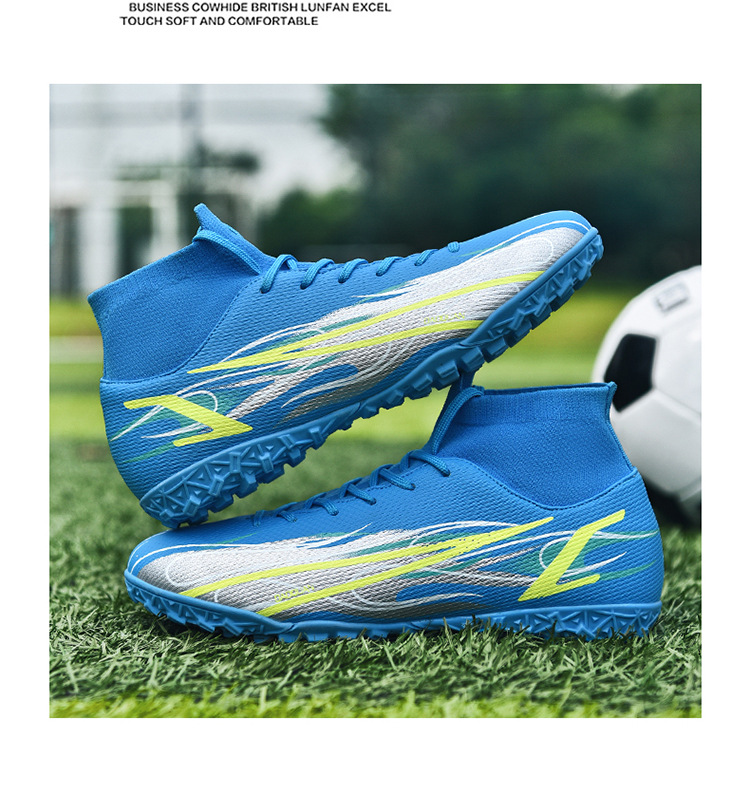 Scarpe da calcio alte transfrontaliere 46 di grandi dimensioni 47 AG unghie lunghe tf unghie rotte set di calzini da uomo e da donna_voghion.com