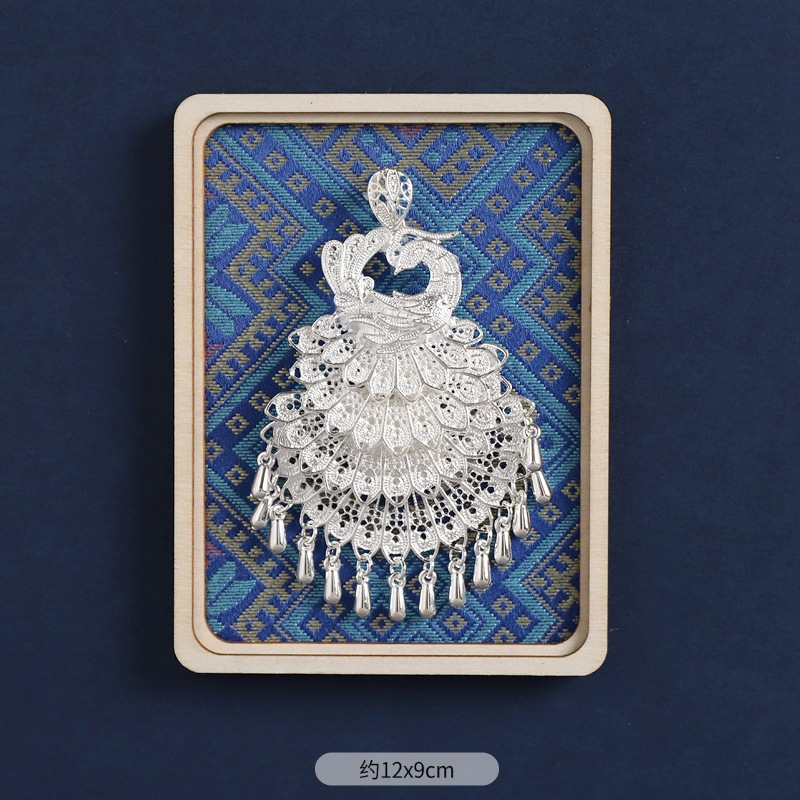 17-Zhuang brocade refrigerator magnet (peacock in full bloom)