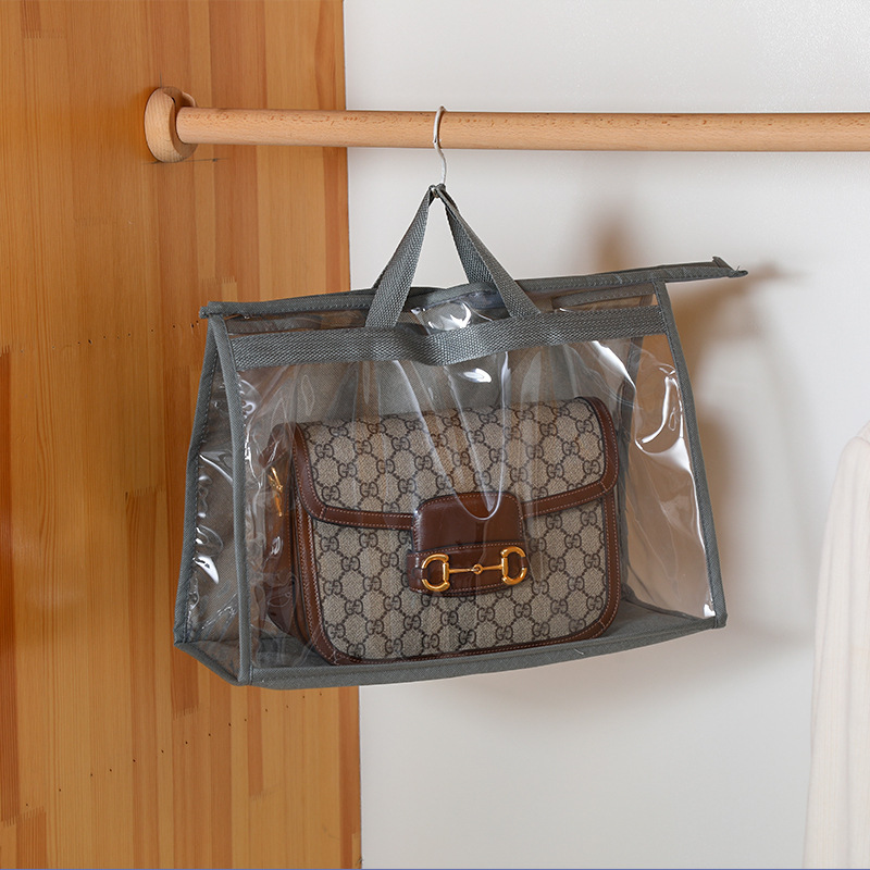 Cross-Border Bag Storage Bag Home Wardrobe Hanging Dust-Proof Leather Bag Storage Bag Transparent Waterproof Sundry Storage Hanging Bag
