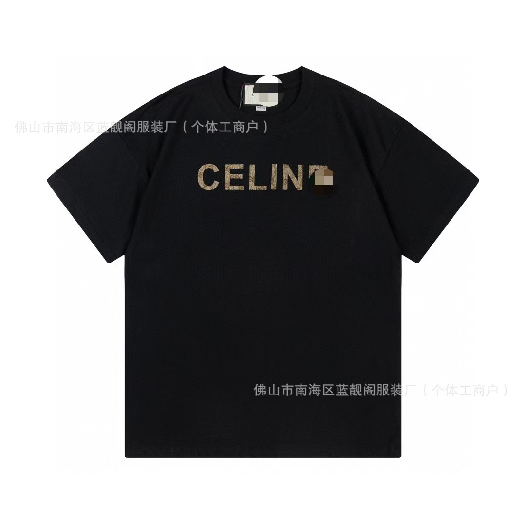 正しいバージョン2024新贅沢潮CEL古典的な基礎モデルのアルファベットプリント男女ゆるい半袖tシャツ280g