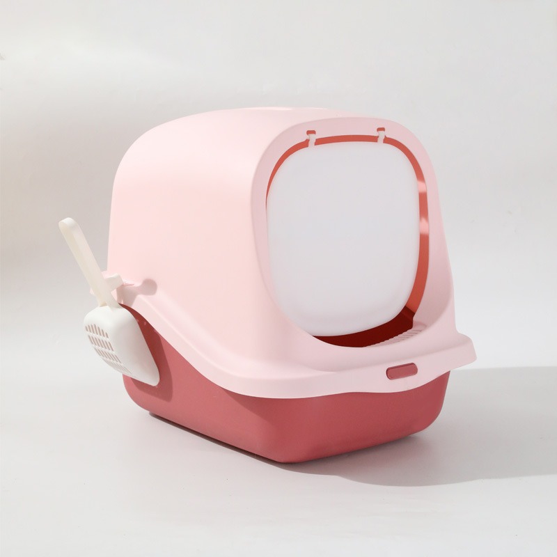 Gran entrada de excrementos para gatos, inodoro para gatos gigantes, gran tamaño totalmente cerrado, lavabo para gatos a prueba de salpicaduras, fábrica de lavabo para gatos al por mayor