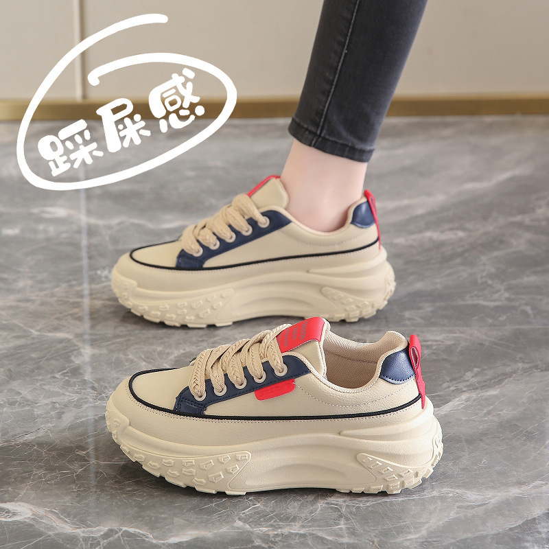 Zapatos de mujer de bizcocho de todo fósforo, zapatos de alta gama, 2024 nuevos zapatos de papá de fondo grueso para deportes de ocio