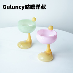 YY original design cocktail champagne glass colored glass ice cream milkshake glass red wine glass