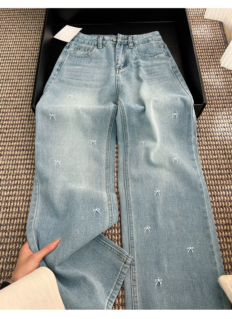 Light Blue Straight Leg Jeans Women's Loose Fit Slimming Wide Leg Trousers Trendy Spring Autumn 2026 Style Pear Shaped Figure_ecoleips.com