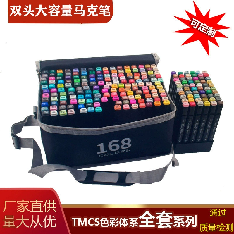 Markers set, 168/80/48/24 colors, acrylic water-based, stackable double-headed pens