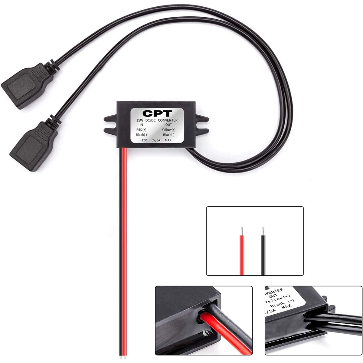 12V в 5V 3A Двойной USB понижающий модуль навигационный тахограф автомобильный преобразователь питания