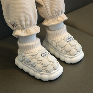 Winter Children's Cotton Slippers for Boys and Girls Home Waterproof fleece-lined Warm Non-slip Large Small and Medium-sized Children's Baby Soft Cotton Slippers