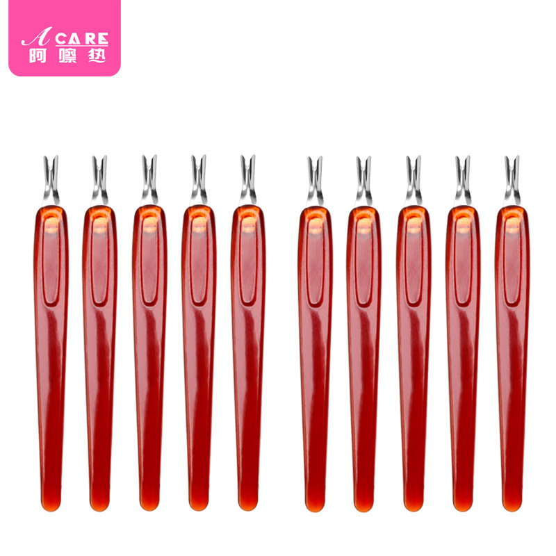 10 brown short handles