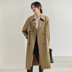 英伦风衣外套女式早春秋季洋气新款小个子中长款宽松立领大衣