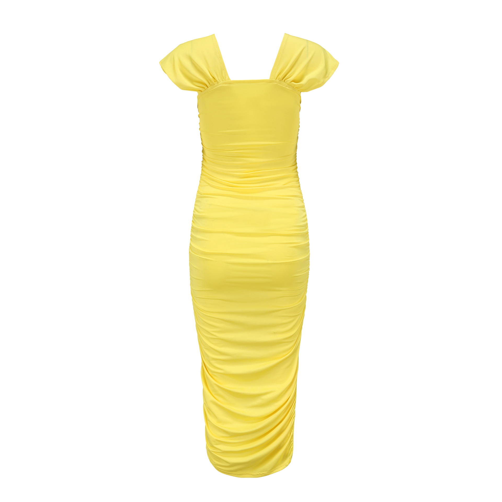 Solid Color Double Shoulder Strap Sheath Dress NSXWL111220