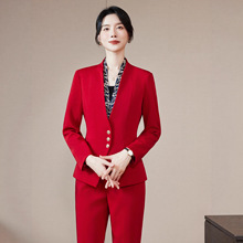 职业西装套装春秋新款气质西服外套商务通勤年会主持人工作服女士