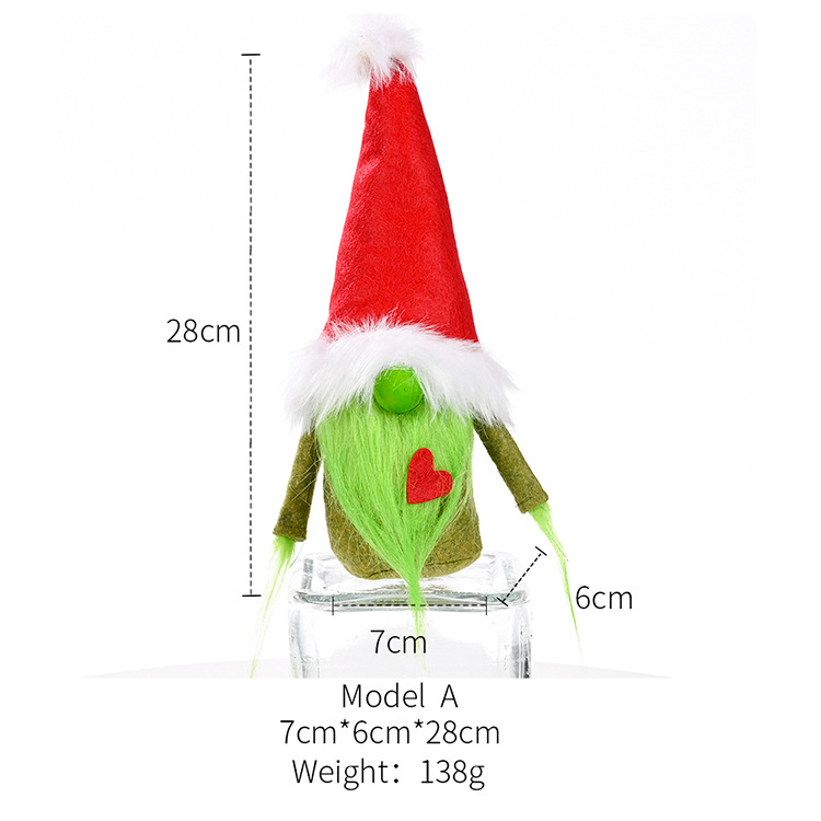 New Christmas Red Heart Grinch Faceless Puppe Dekoration Großhandel Nihaojewelry display picture 10