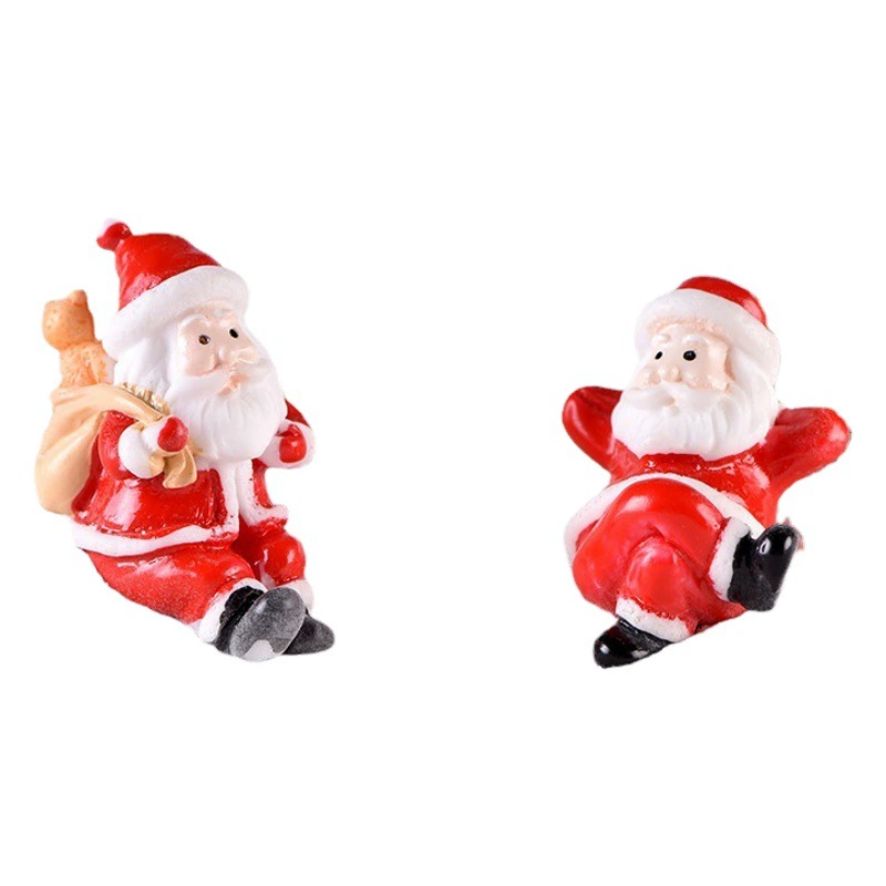Новый Рождественский старик снеговик микро пейзаж Снежная сцена поезд коробка рождественские носки маленькие подарочные колокольчики украшения из смолы