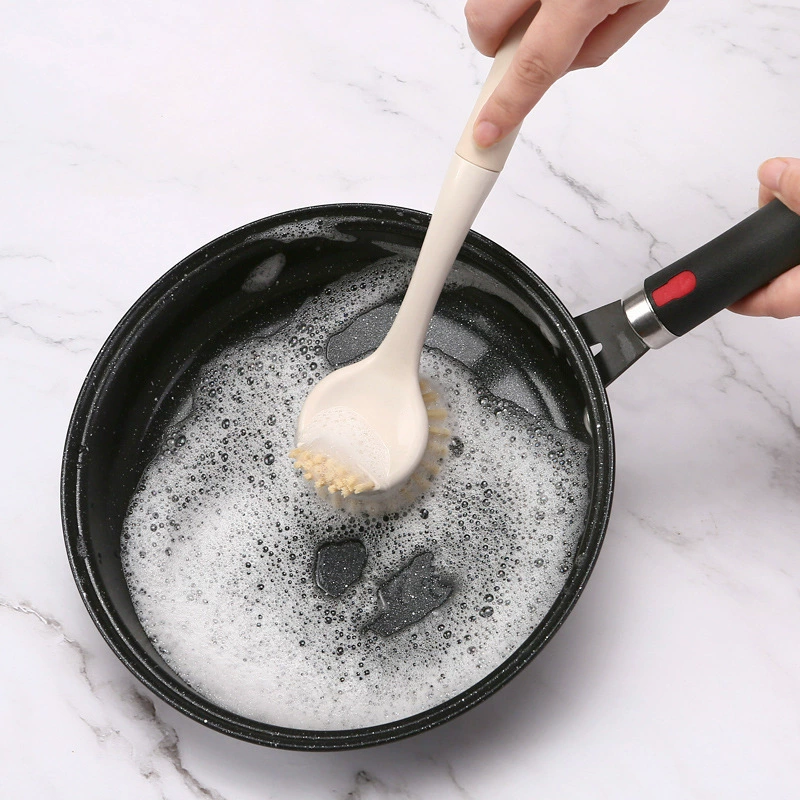 28cm Multifunctional Kitchen Pot Scrub Brush for Dish Cleaning, Soft Bristles, 5 Color Options
