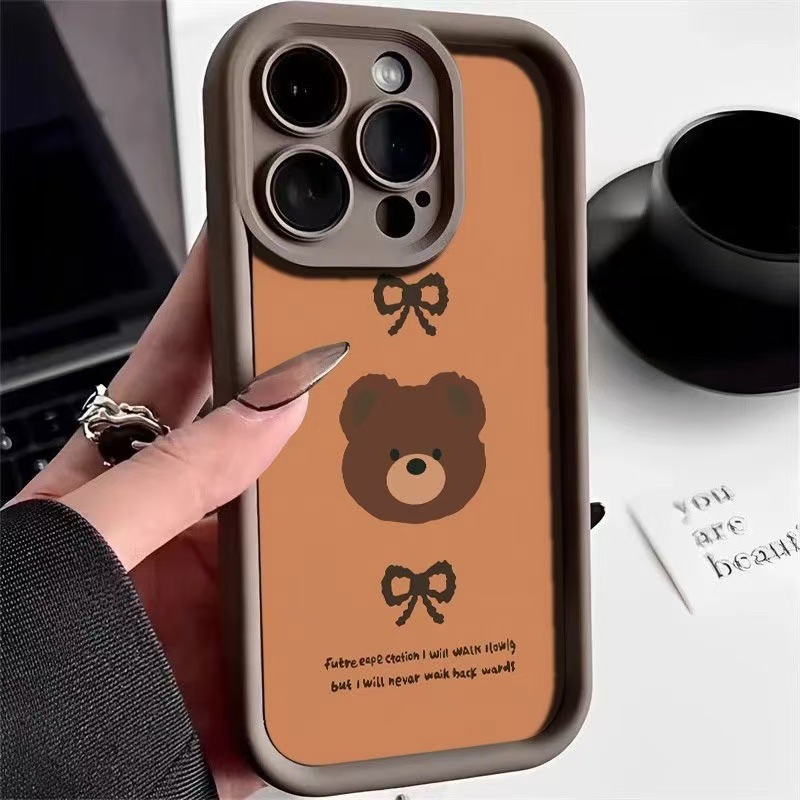 Funda para teléfono iphone16promax para pareja Apple 15pro anti-caída 14 oso 13 lindo 12 nuevo x