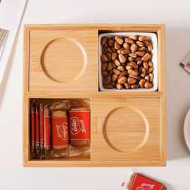 木质零食盘家用客厅茶几竹木水果盘干果收纳盒糖果点心拼盘瓜子盘