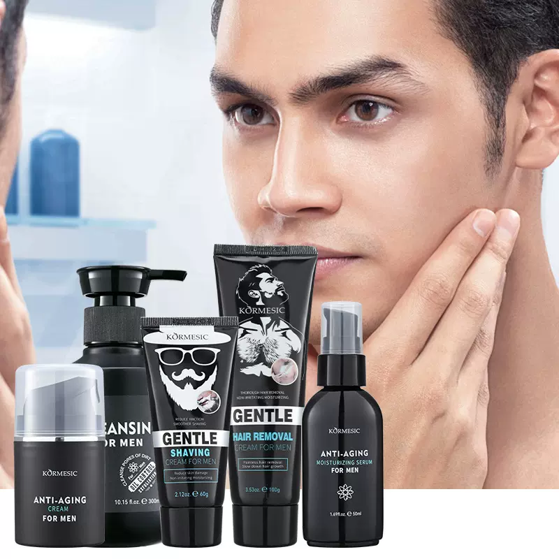 KORMESIC男士温和净澈润肤depilatory cream护肤套装控油跨境外贸