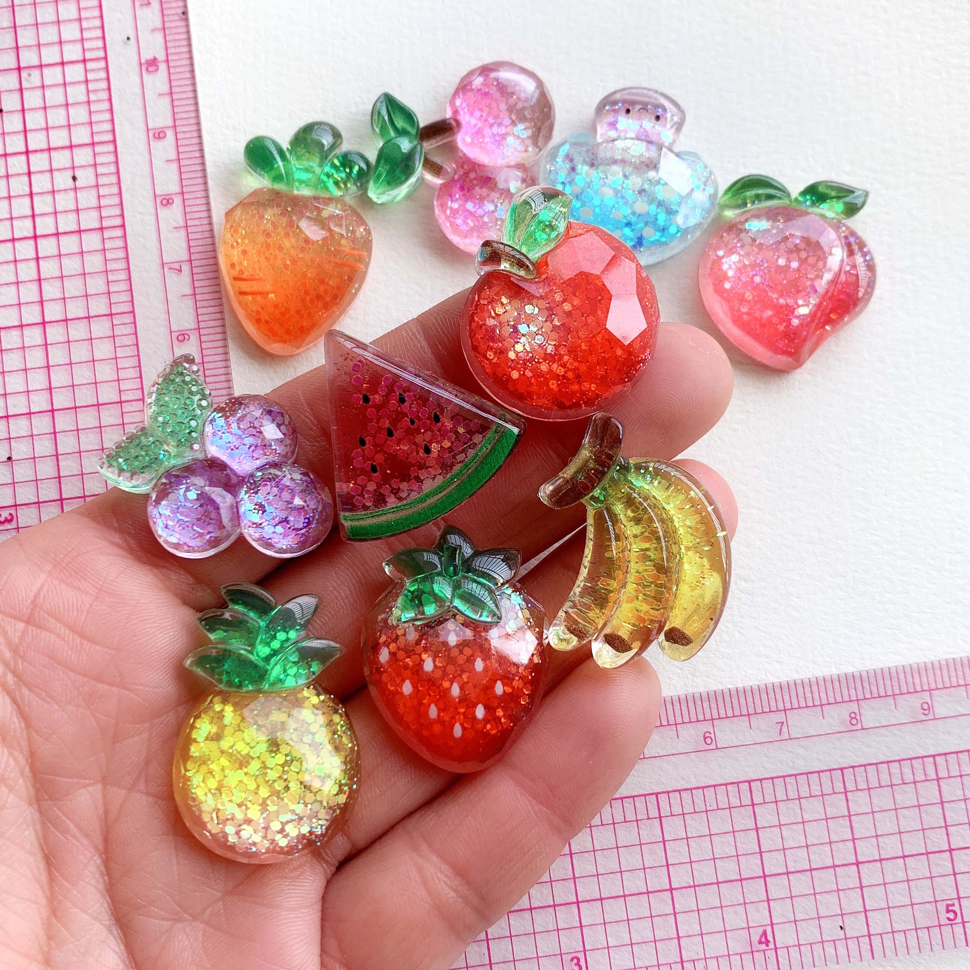 Glowing strawberry with accessories, accessory, handle, cream phone case handmade, DIY 5