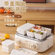 陶瓷碗家用带盖蒸蛋碗蒸锅专用蒸饭蒸菜方形蒸碗蘸料碟子炖汤盅