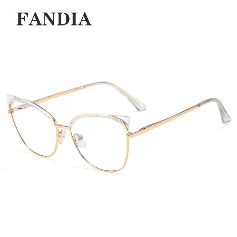 Gafas Metálicas Lisas Europeas y Americanas 95286 para Mujer, Gafas Modernas con Protección Anti-Luz Azul para Comercio Exterior, Aptas para Lentes Graduadas. image 4