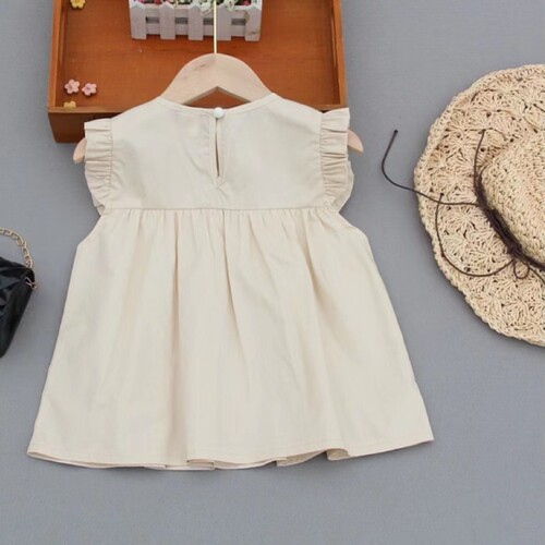 Girls' Organza Pleated Vest Top, Mid-to-Large Kids' Summer Wear, New Sleeveless Blouse, Doll-Style Shirt, 2024 Parent-Child Outfit