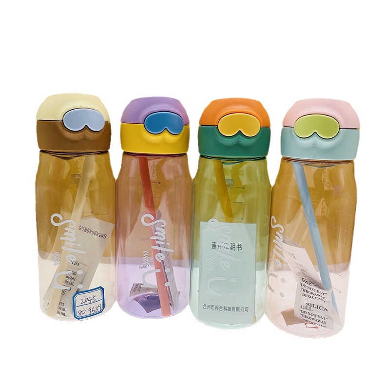 Tecnología shanghe nueva PC plástico taza de espacio de estudiante portátil deportes taza de la aptitud al aire libre hervidor de paja