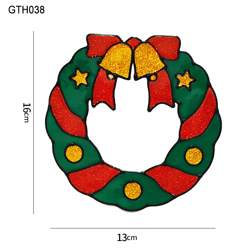 Puertas de vidrio y ventanas de flores pegatinas de dibujos animados pegatinas de ventanas de decoración de Navidad diseño de ventanas de escaparate pegatinas de puerta atmósfera pegatinas estáticas
