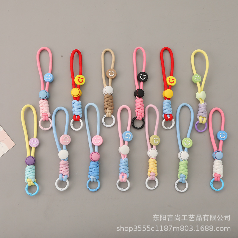 Multicolor Woven Phone Lanyard Car Keychain Anti-Loss Camera Phone Strap Water Bottle Strap