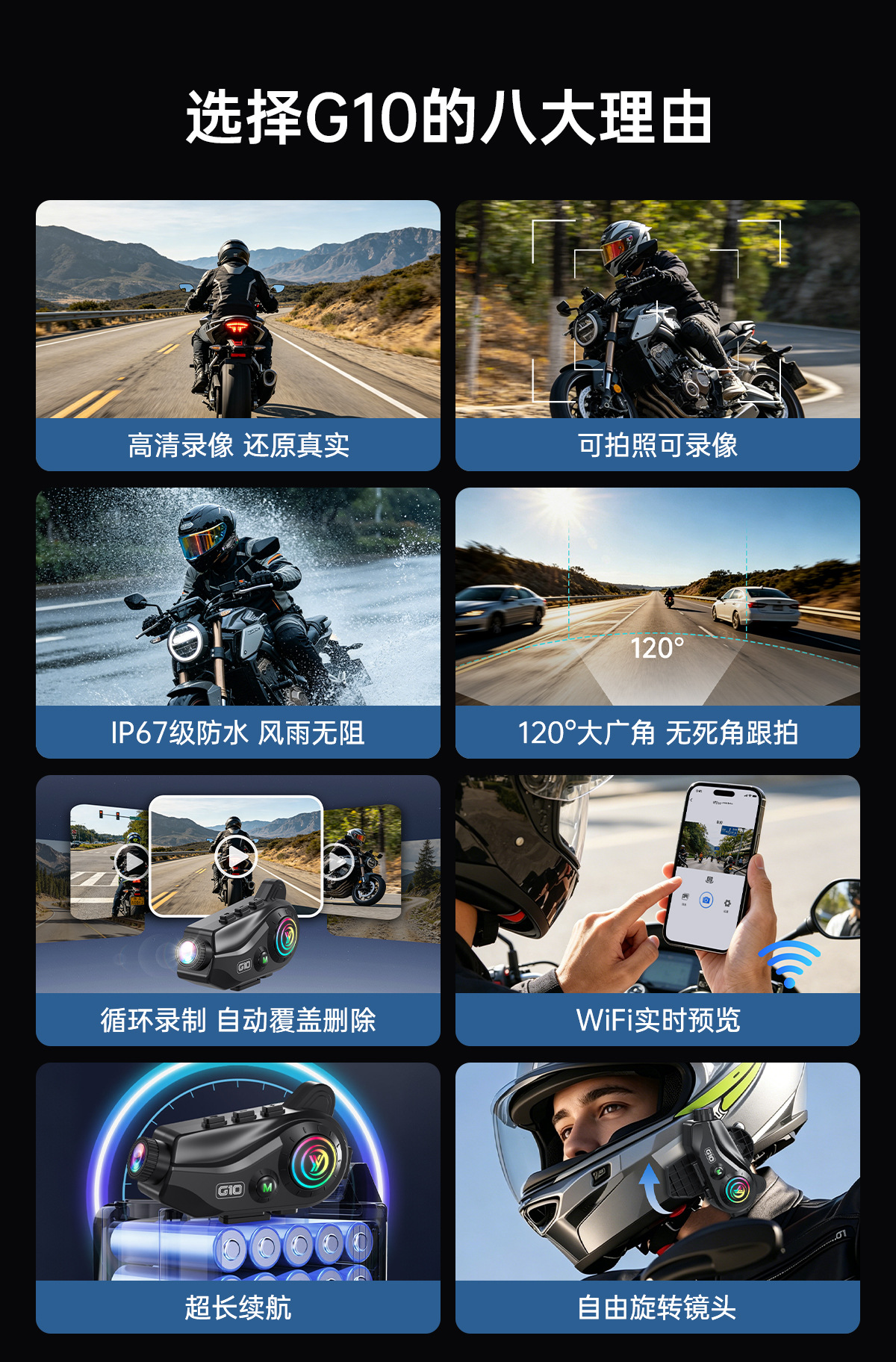 Motorcycle Helmet Bluetooth Headset with Integrated Recording Camera, 4K Anti-Shake High-Definition Shooting Headset Manufacturer
