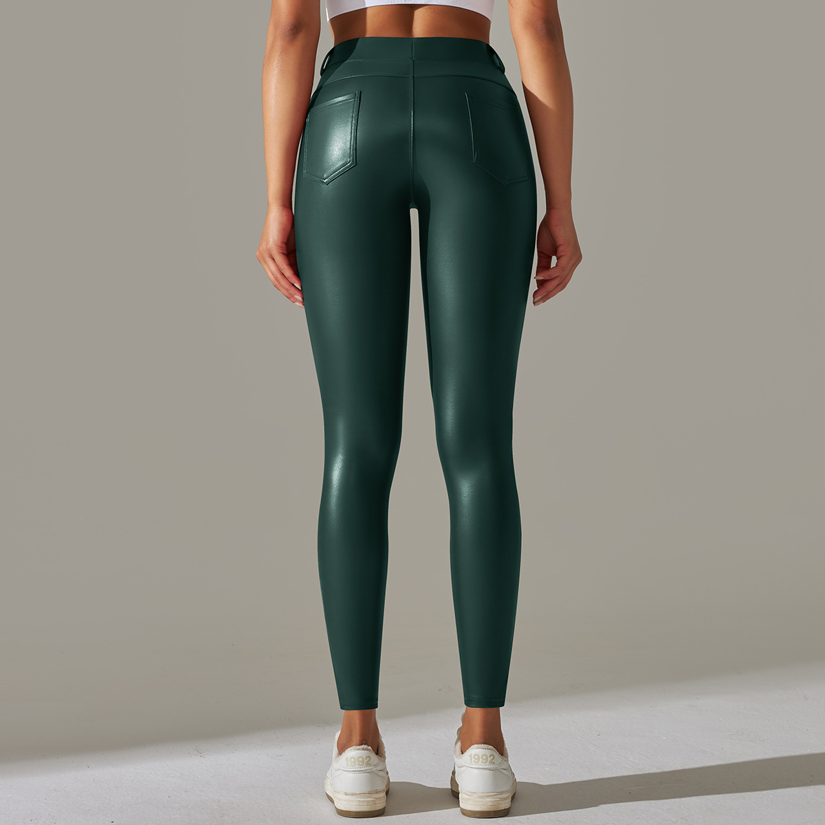 Modern Style Solid Color Chemical Fiber Blending Polyester Active Bottoms Skinny Pants display picture 60